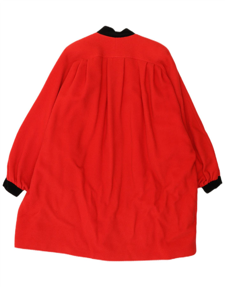 Valentino Dame Oversized Overfrakke IT 40 Lille Rød Colourblock Uld