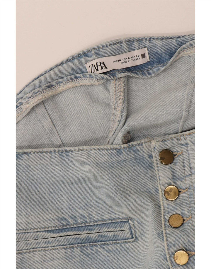 Zara Dame Jeans med brede ben EU 38 Small W28 L26 Blå