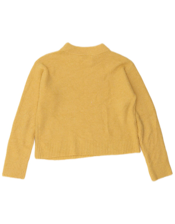 Zara Girls Crop Turtle Neck Jumper Sweater 13-14 År Gul Polyester