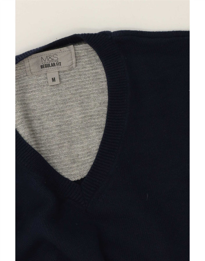 Marks & Spencer Herre Regular Fit V-hals sweater Medium Navy Blue