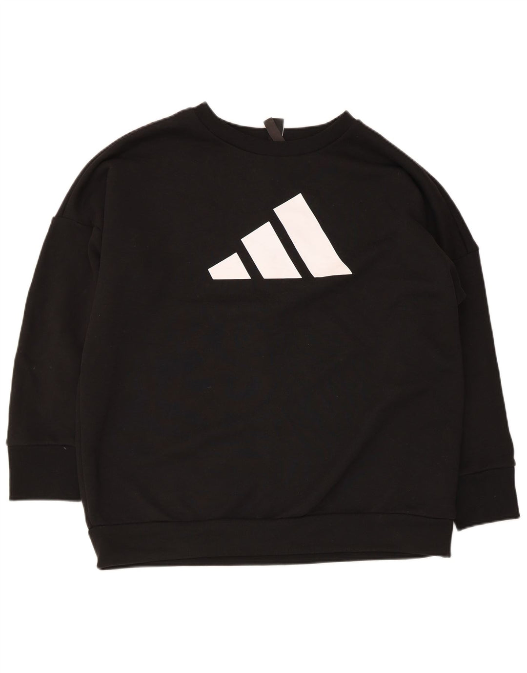 Adidas Dame Grafisk Oversized Sweatshirt Jumper UK 12/14 Medium Sort