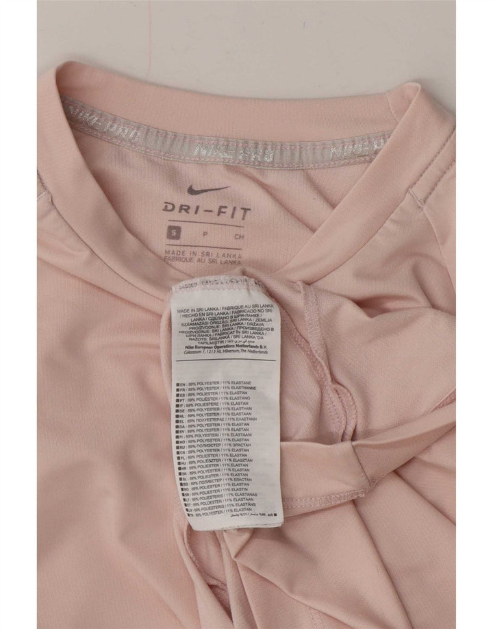 Nike Dame Dri Fit Top Langærmet UK 10 Lille Pink Polyester