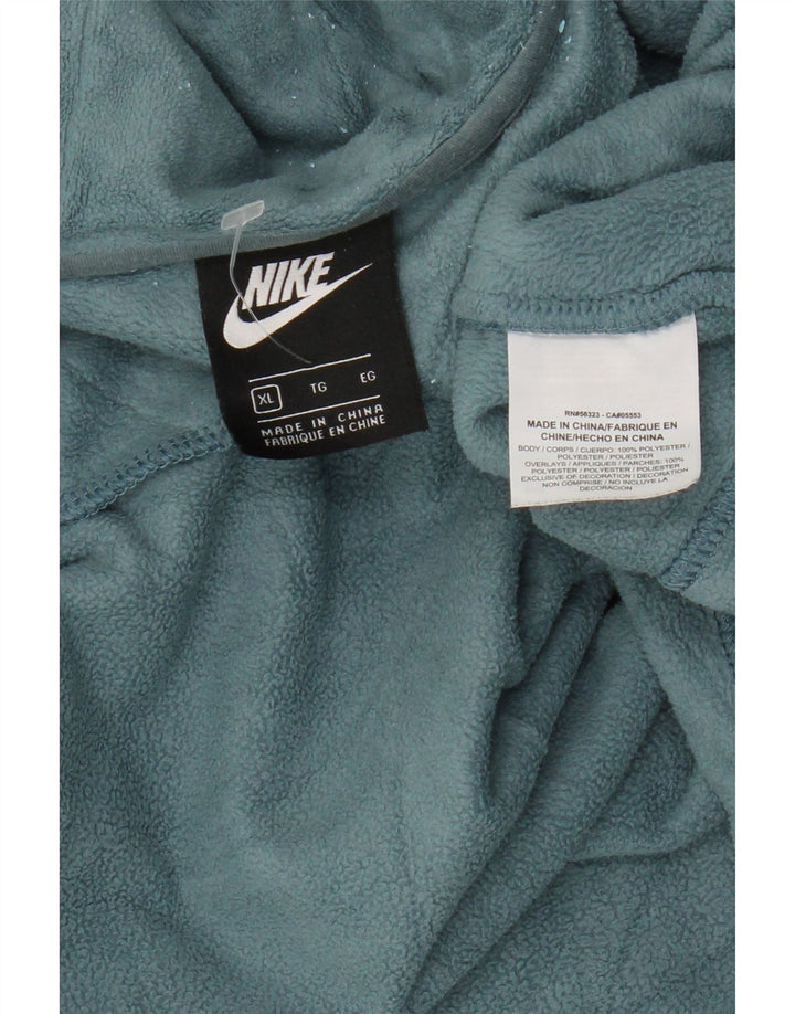 NIKE Fleecejakke med hætte til kvinder UK 18 XL Blå polyester