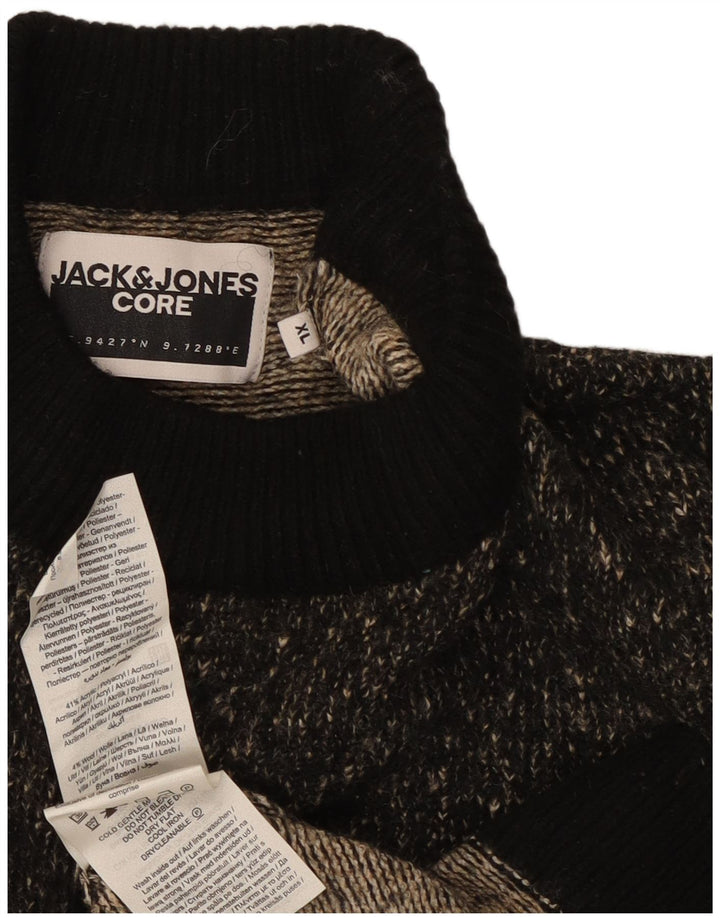 Jack & Jones Herre sweater med rund hals XL sort Flecked Polyester