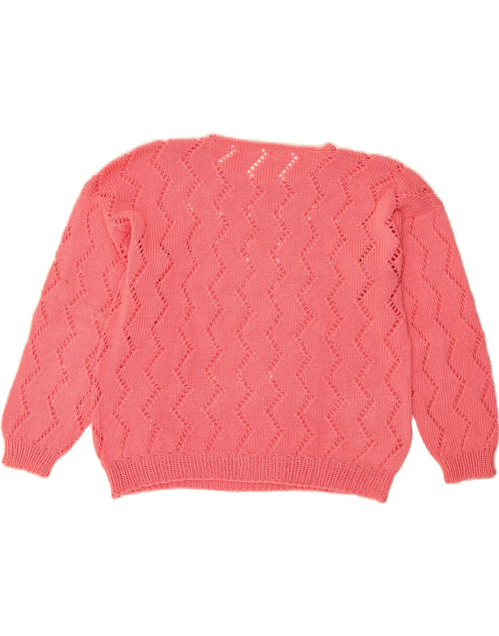 VINTAGE Womens Crew Neck Jumper Sweater UK 16 Large Pink Vintage Vintage and Second-Hand Vintage from Messina Hembry 