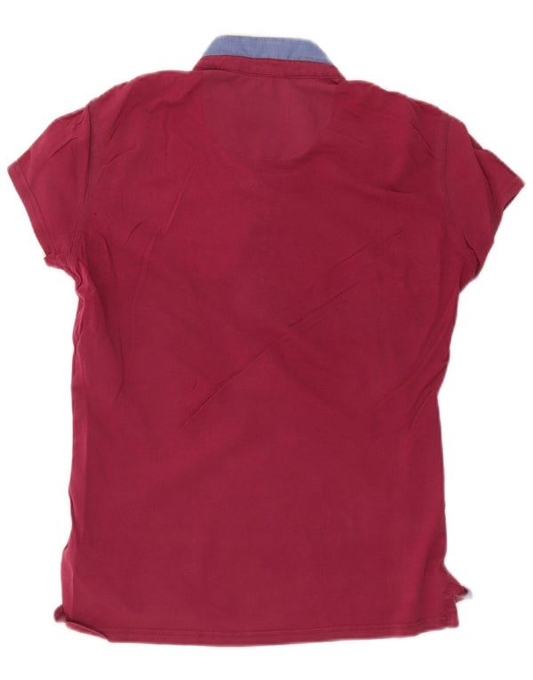 Kappa Dame Polo Shirt UK 14 Stor Bourgogne Bomuld