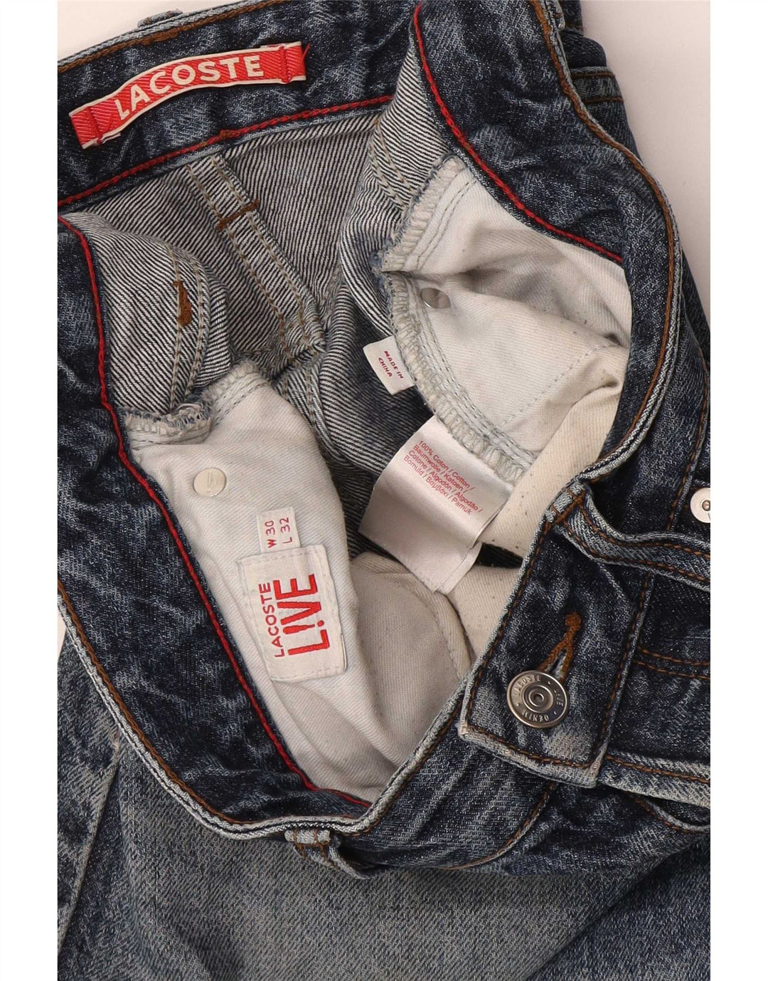 Lacoste Herre Slim Jeans W30 L32 Blå Bomuld