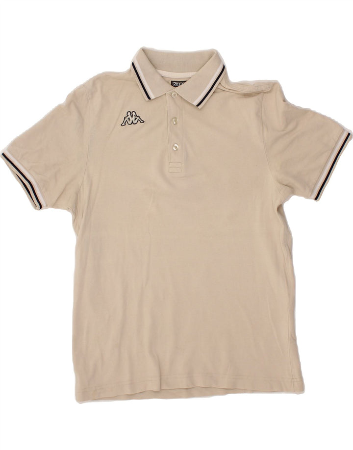 KAPPA Mens Polo Shirt Medium Beige Cotton Vintage Kappa and Second-Hand Kappa from Messina Hembry 