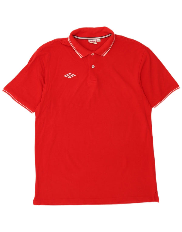 Umbro Mens Polo Shirt 2XL Red Cotton