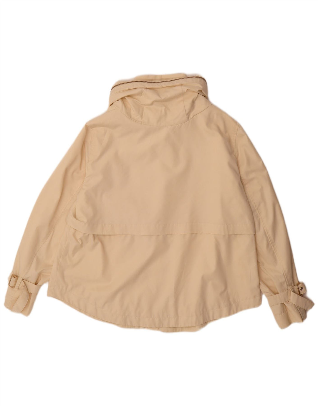 Zara Dame Hooded Bomber Jacket UK 14 Large Beige Polyester