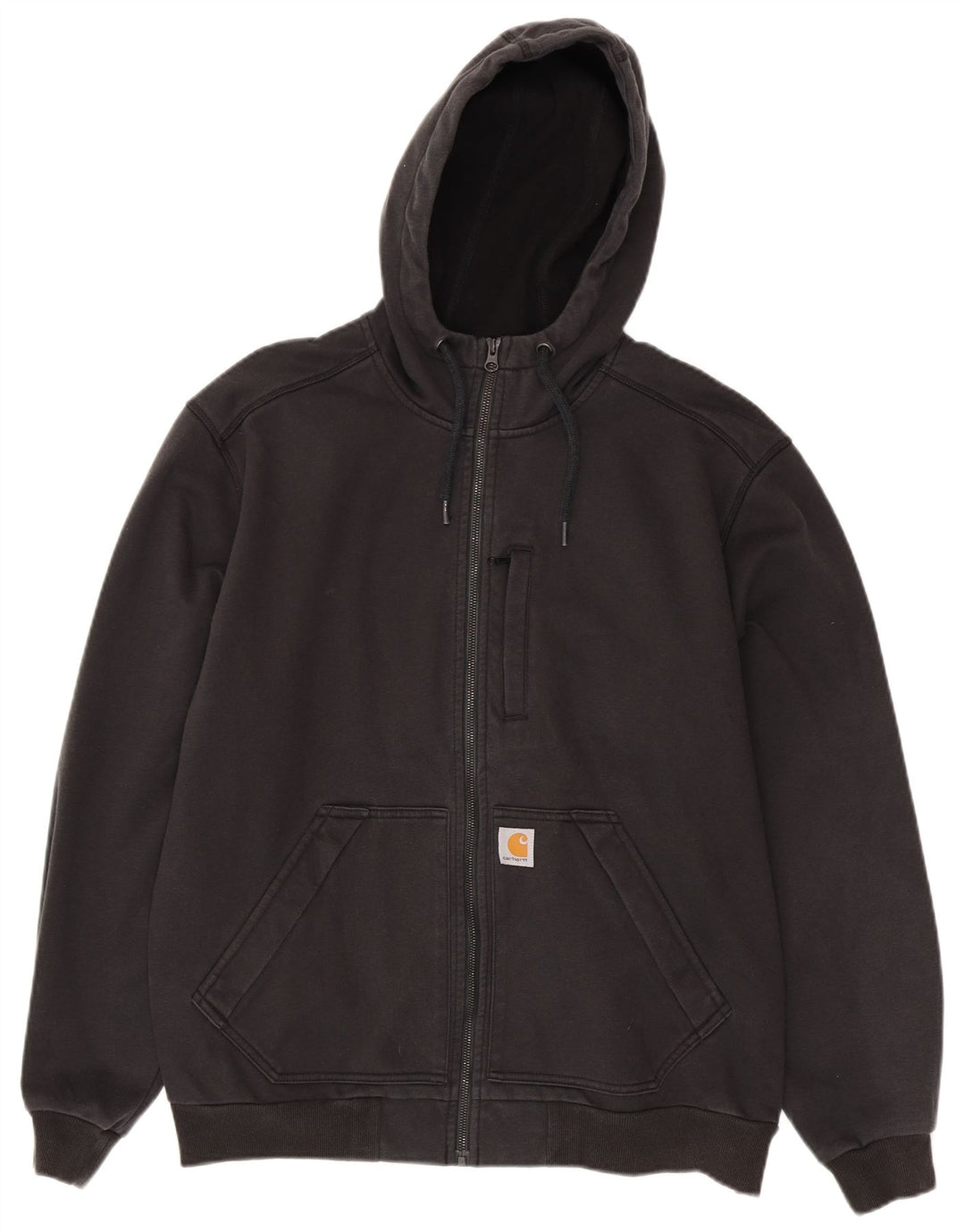 Carhartt Herre Relaxed Fit Hættetrøje Sweater med lynlås Stor sort polyester