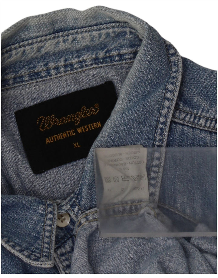 Wrangler Herre Denim Shirt XL Blå Bomuld