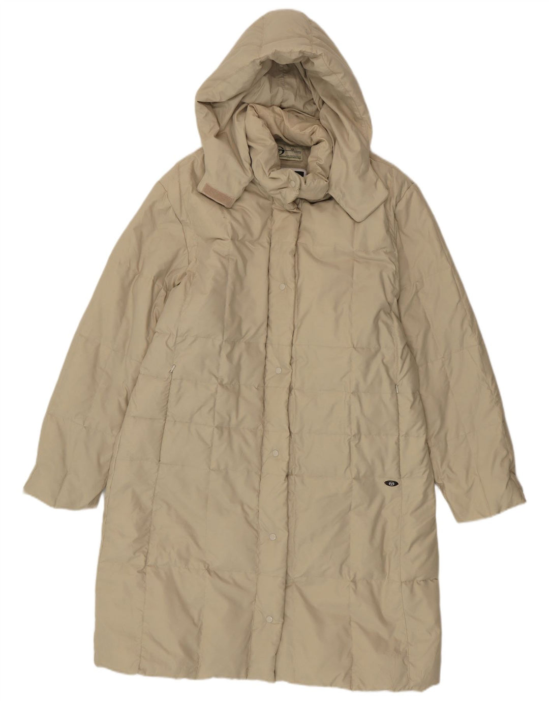 SERGIO TACCHINI Dame Oversized Polstret hættefrakke UK 48 XL Beige
