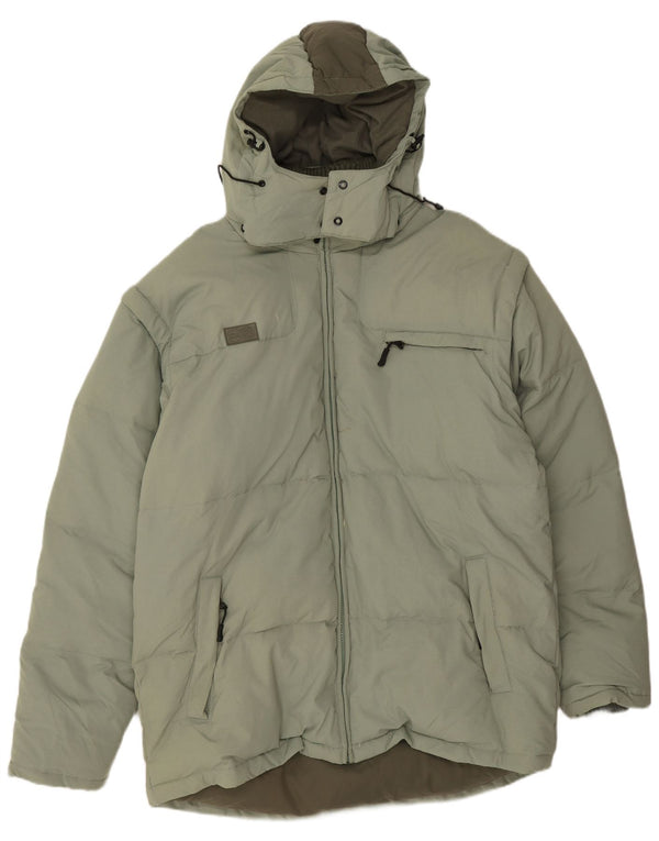 Fila Herre hættepolstret jakke UK 42 XL Grøn polyamid