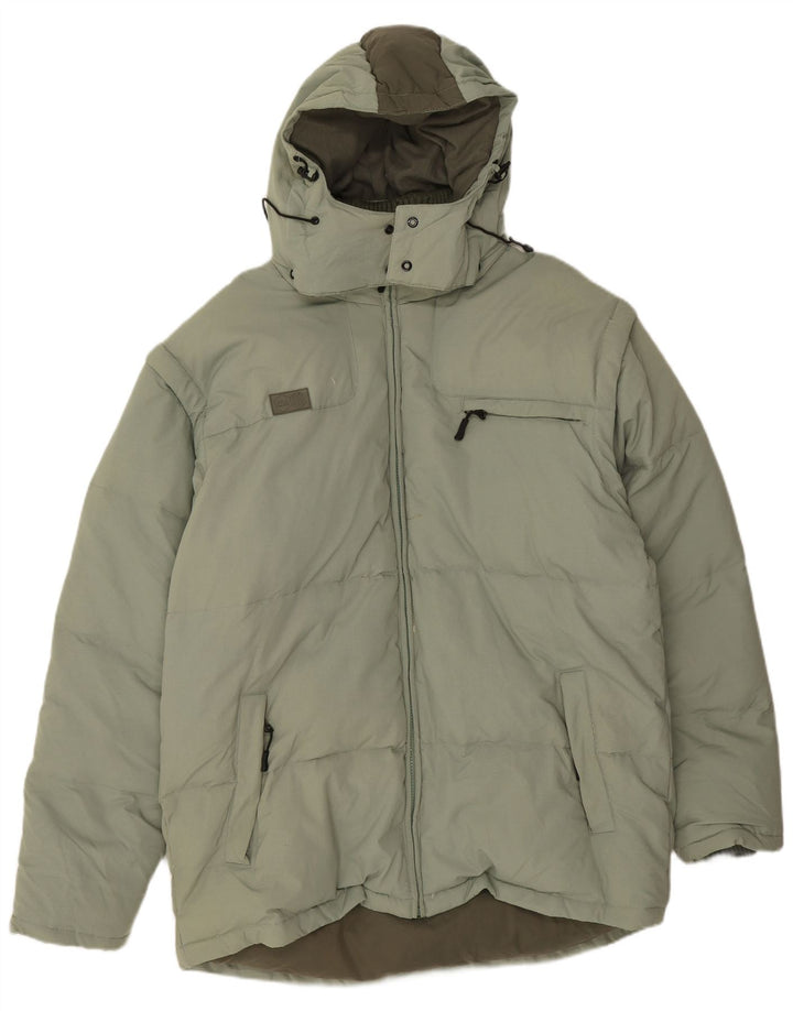 Fila Herre hættepolstret jakke UK 42 XL Grøn polyamid