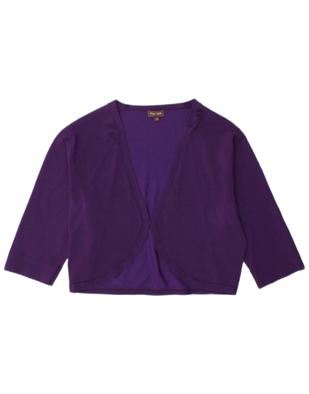 FASE otte Dame Bolero Cardigan Sweater UK 16 Large Purple Viscose