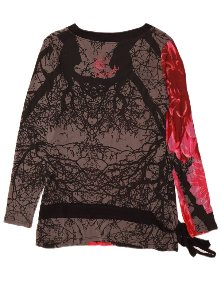 Desigual Dame Grafisk Top Langærmet UK 12 Medium Multicolored Floral