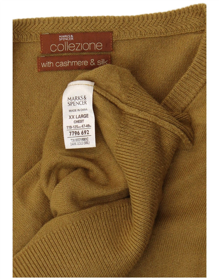 Marks & Spencer Herre V-hals sweater 2XL Beige Viscose