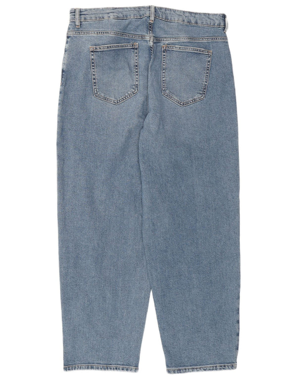 MARKS & SPENCER Dame Barrel High Waist Jeans UK 16 Large W34 L28 Blue