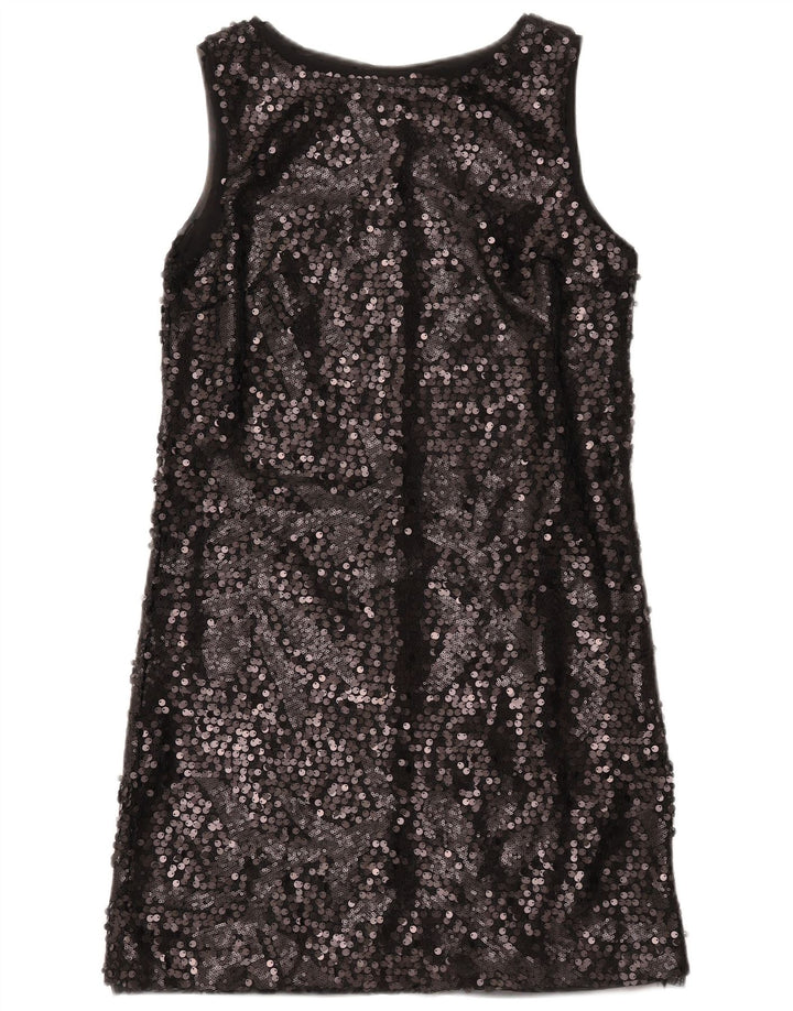 BENETTON Dame Ærmeløs Shift Dress UK 10 Small Black Polyester