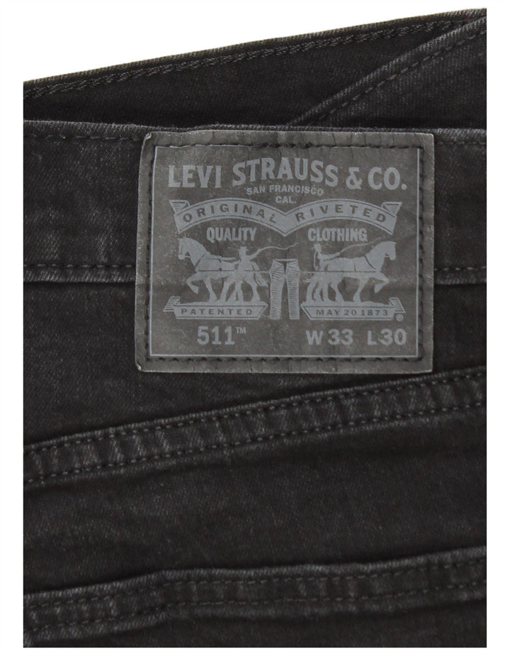 Levi's Herre 511 Slim Jeans W33 L26 Sort Bomuld