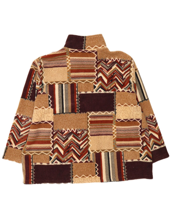 Vintage fleecejakke til mænd EU 56 3XL flerfarvet patchwork polyester