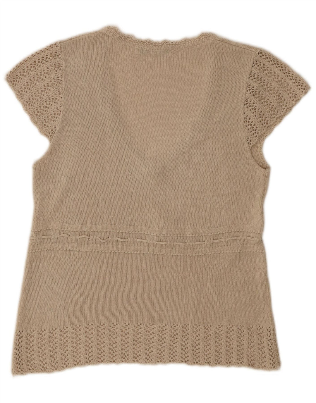 Zara Dame Vest Tank Top UK 12 Medium Beige Akryl