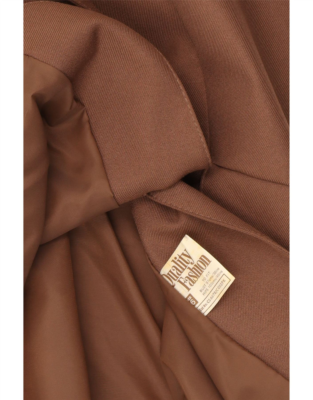 VINTAGE Womens 2 Button Blazer Jacket UK 16 Large  Brown Polyester Vintage Vintage and Second-Hand Vintage from Messina Hembry 