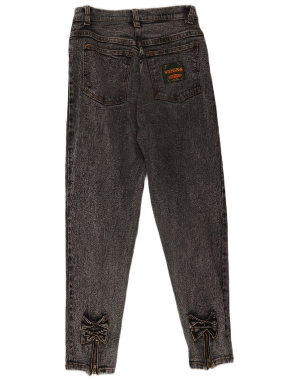 Vintage kvinders højtaljede koniske jeans W26 L26 grå