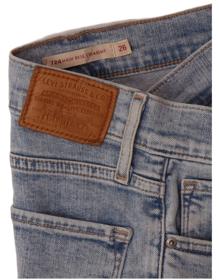 Levi's Womens 724 Højtaljede lige jeans W26 L28 Blå