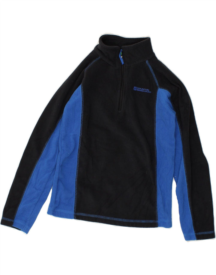 MOUNTAIN WAREHOUSE Boys Zip Neck Fleece Jumper 9-10 Years Black | Vintage Mountain Warehouse | Thrift | Second-Hand Mountain Warehouse | Used Clothing | Messina Hembry 