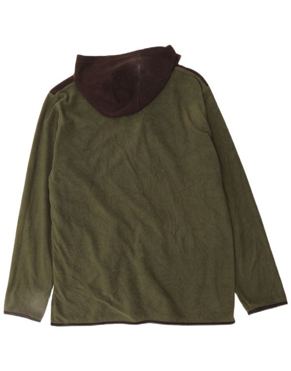 Mountain Warehouse Herre fleecejakke med hætte UK 44 2XL Khaki Colourblock