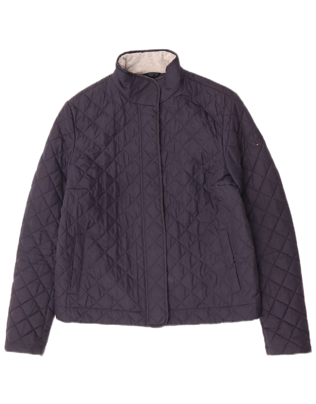 Tommy Hilfiger Dame Quiltet Jakke UK 10 Small Navy Blue Polyester