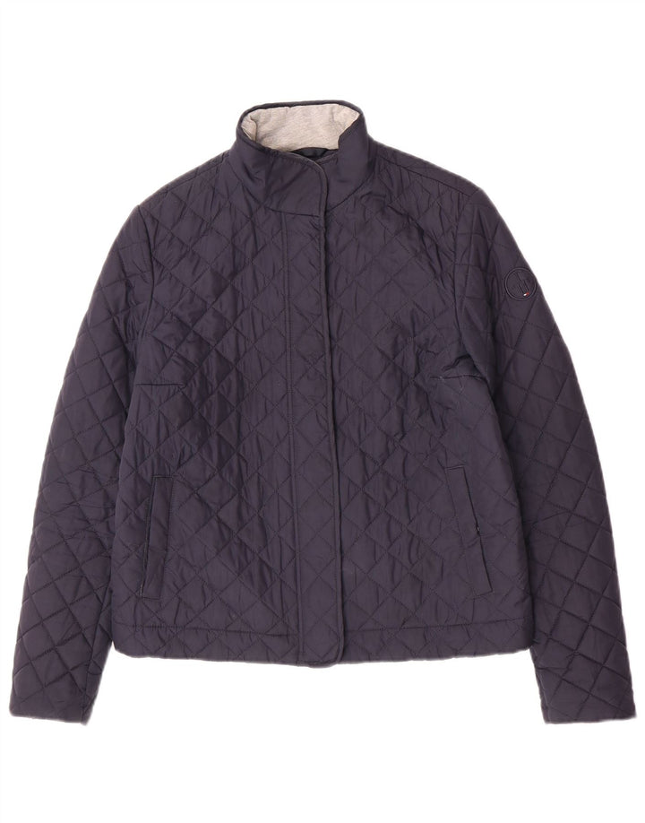 Tommy Hilfiger Dame Quiltet Jakke UK 10 Small Navy Blue Polyester
