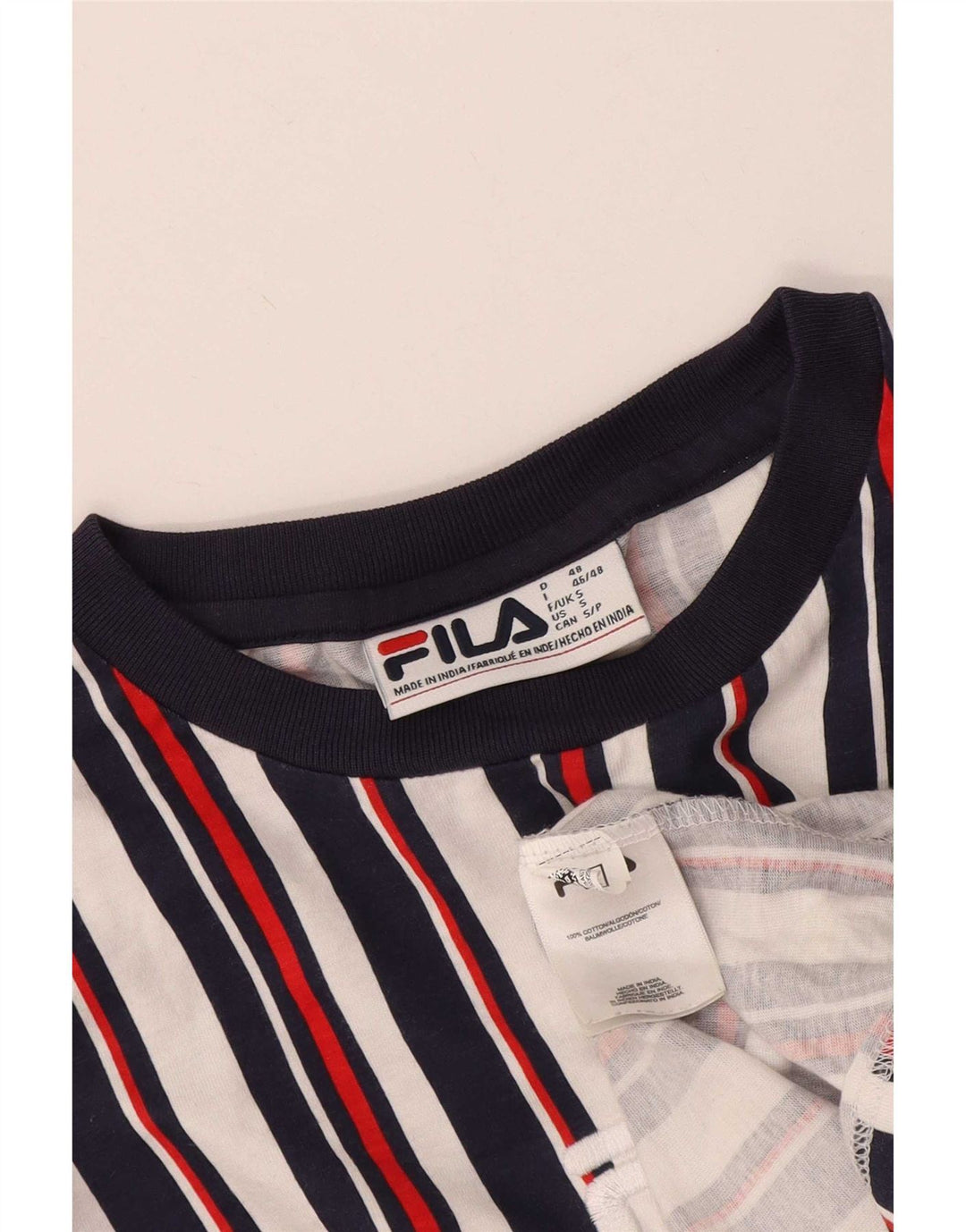 Fila Herre grafisk T-shirt Top Lille flerfarvet stribet bomuld