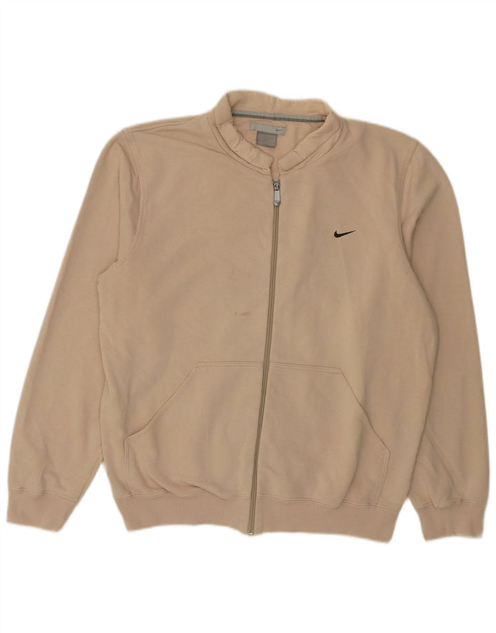 NIKE Træningsdragt topjakke til mænd UK 39/41 Medium Beige Bomuld