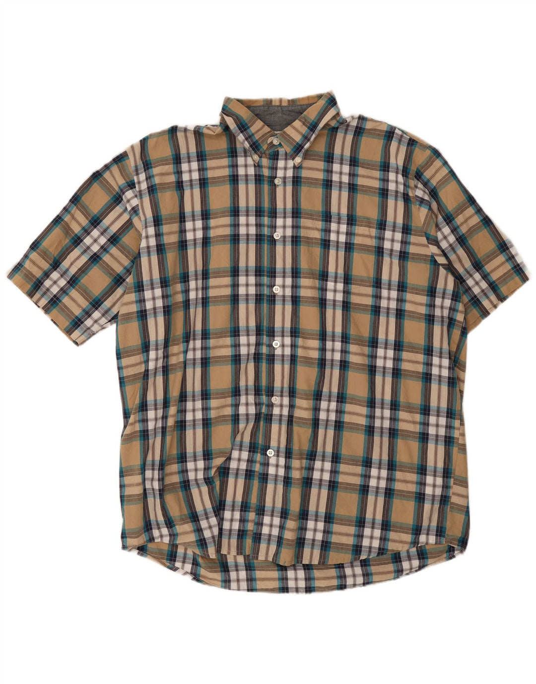 Wrangler kortærmet herreskjorte XL Beige ternet bomuld