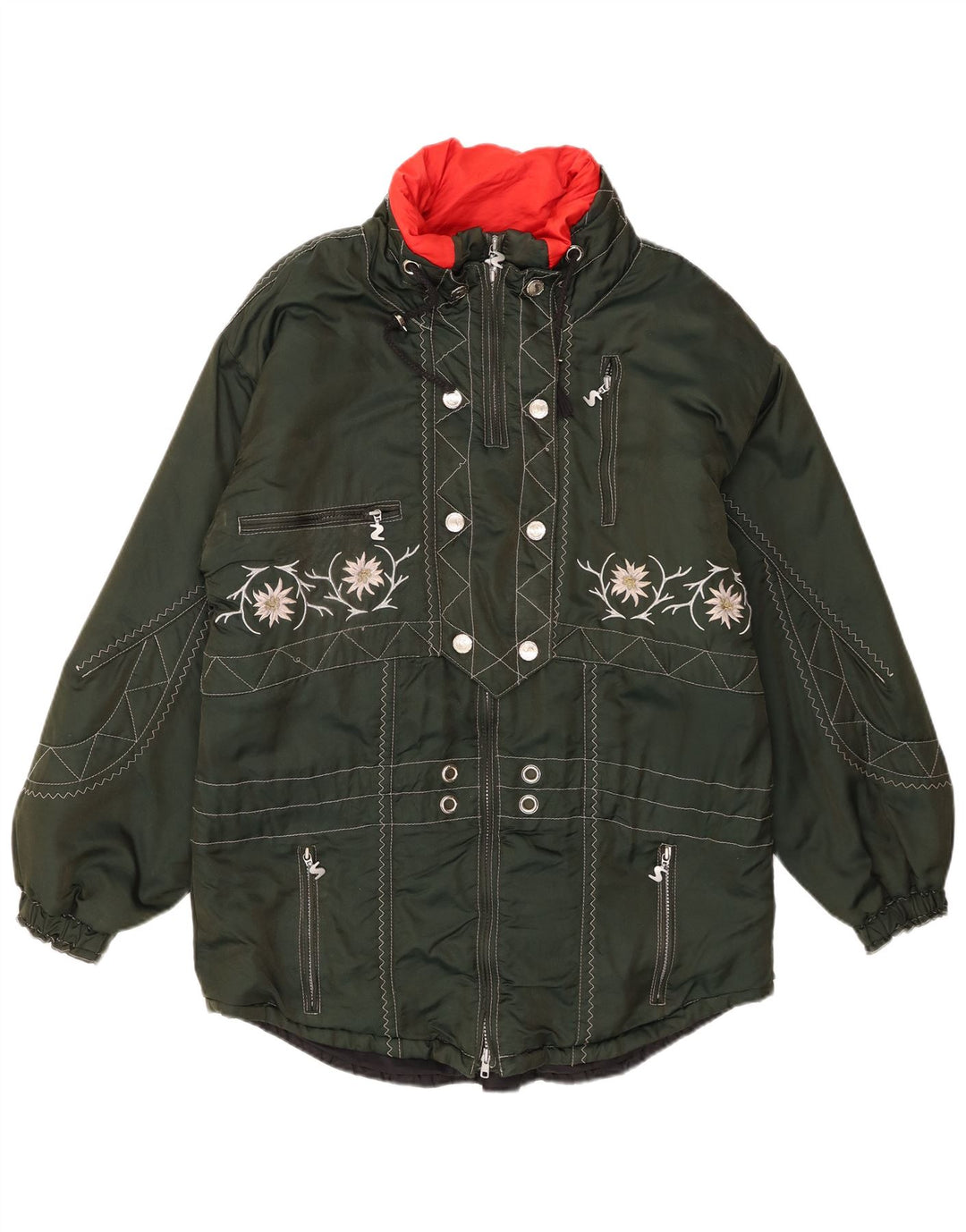 Sportalm Dame Grafisk Oversized Skijakke EU 38 Medium Green Floral