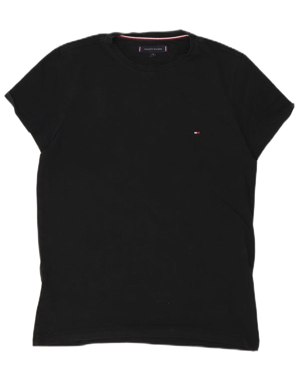 Tommy Hilfiger Herre T-Shirt Top Medium Sort Bomuld