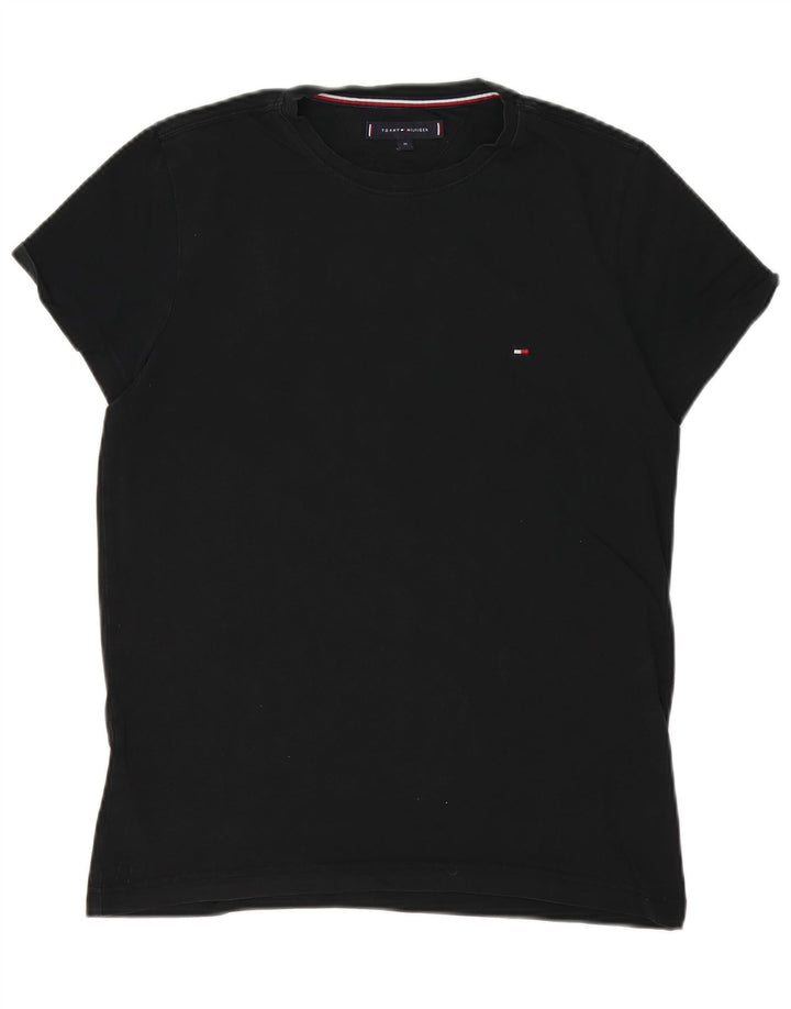 Tommy Hilfiger Herre T-Shirt Top Medium Sort Bomuld