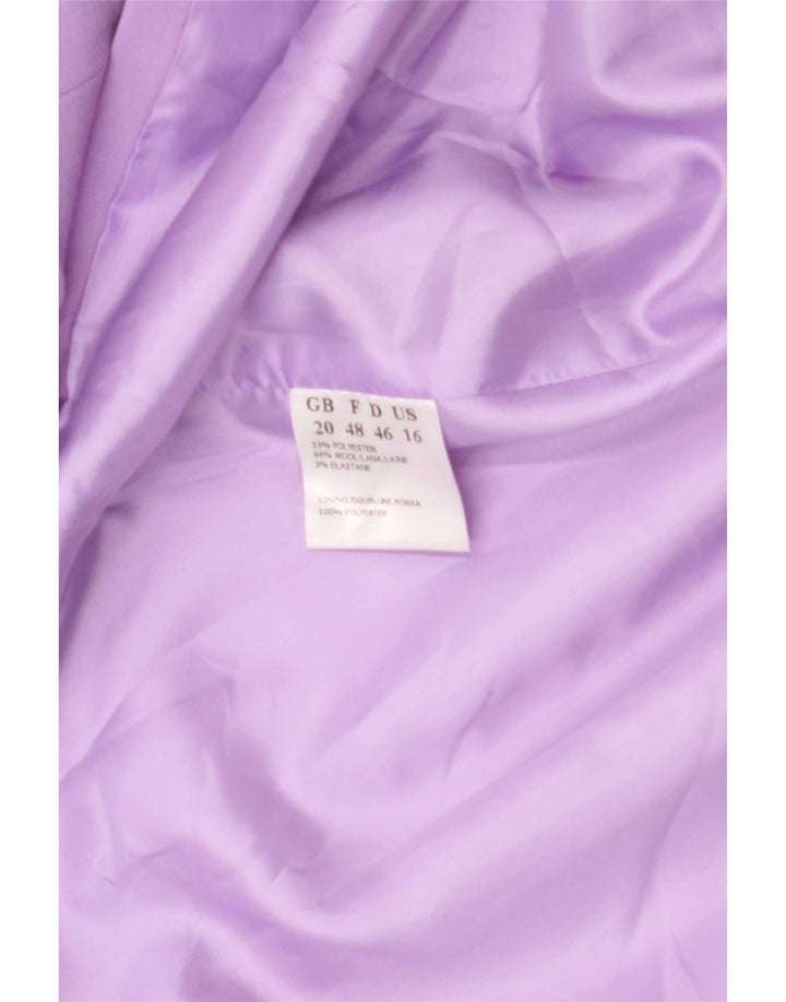 Jacques Vert Dame 1 Knap Blazer Jakke UK 20 2XL Lilla Polyester