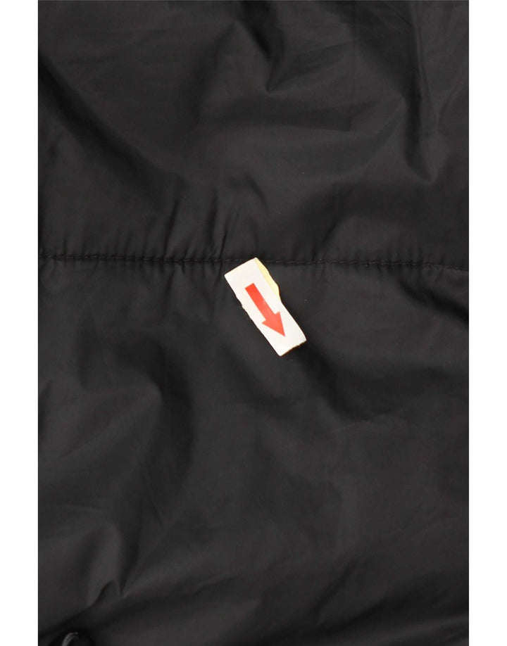 Zara Longline hættetrøje polstret Gilet UK 14 medium sort polyester