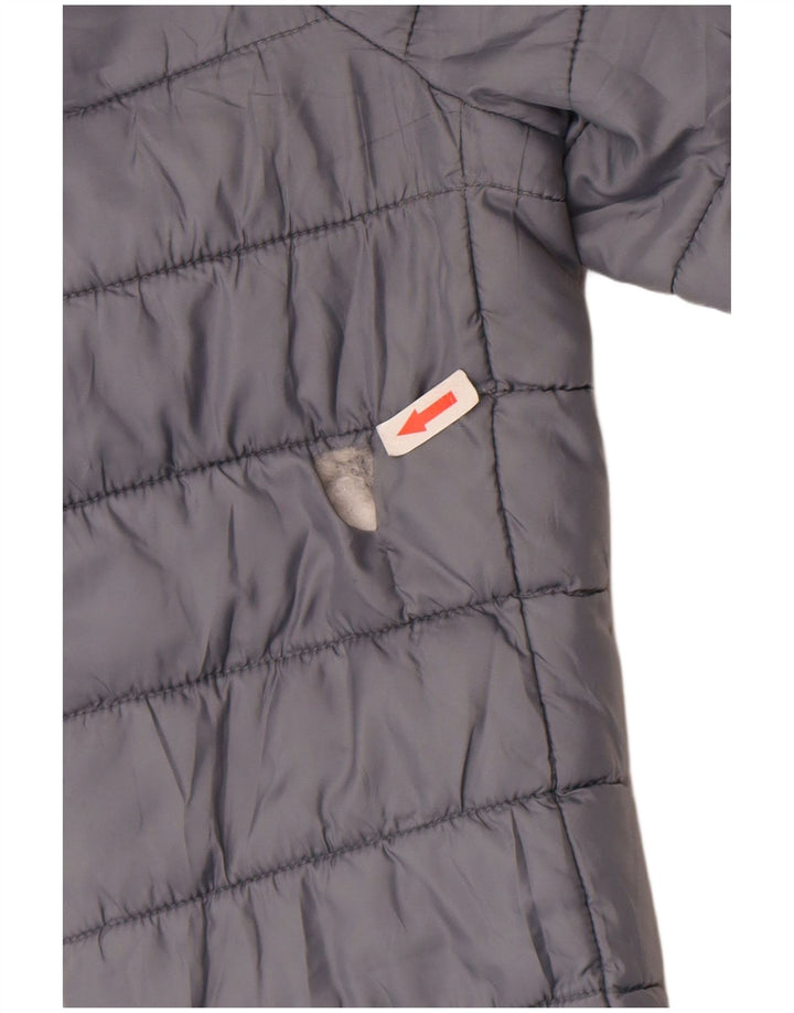 Zara Dame Hætte Polstret Jakke UK 14 Stor Grå Polyester