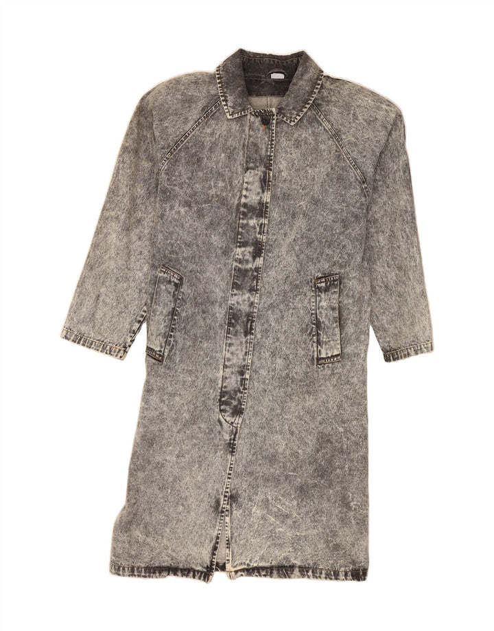 VINTAGE Girls Oversized Denim Coat 15-16 Years Grey Cotton Vintage Vintage and Second-Hand Vintage from Messina Hembry 
