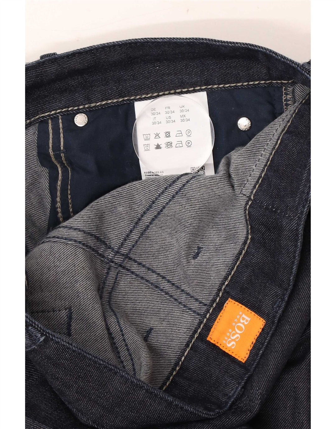 Hugo Boss Straight Jeans til mænd W30 L27 Marineblå bomuld
