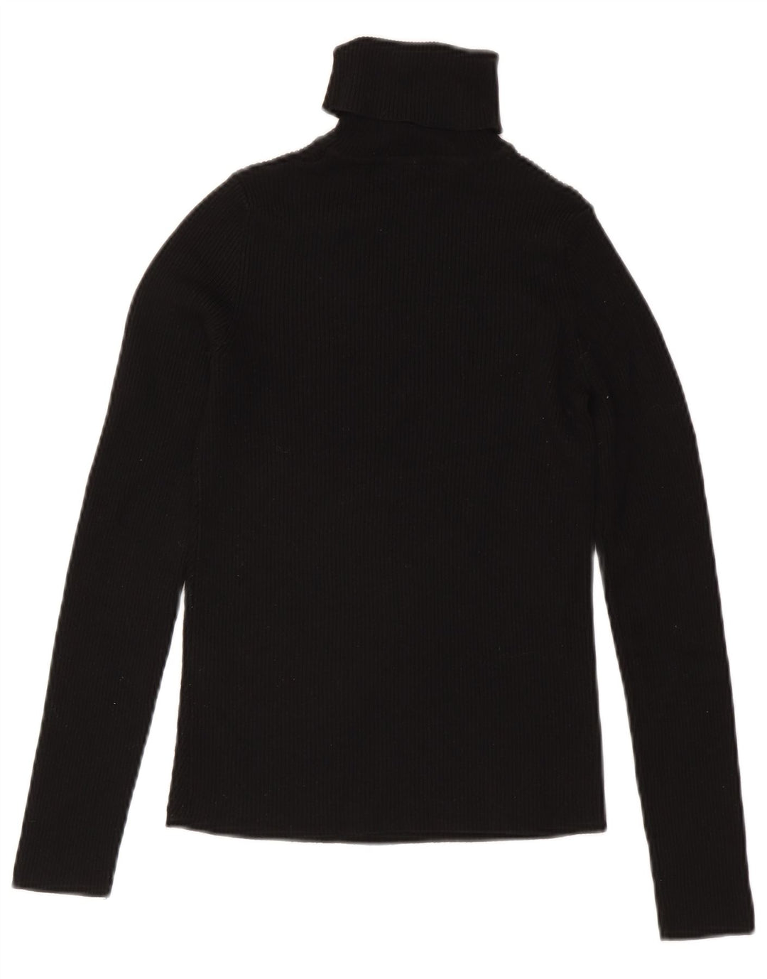 Zara Dame Roll Neck Bluse Top UK 12 Medium Black Viscose