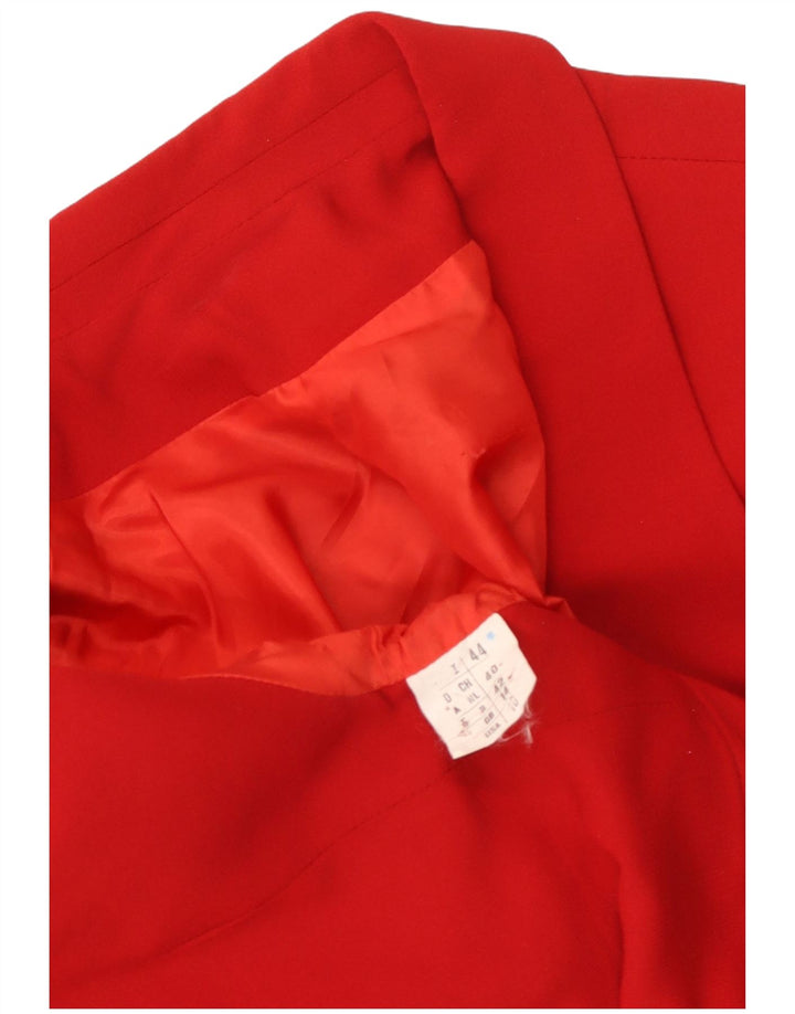 Vintage dame 1-knap kortærmet blazerjakke UK 14 Medium Rød
