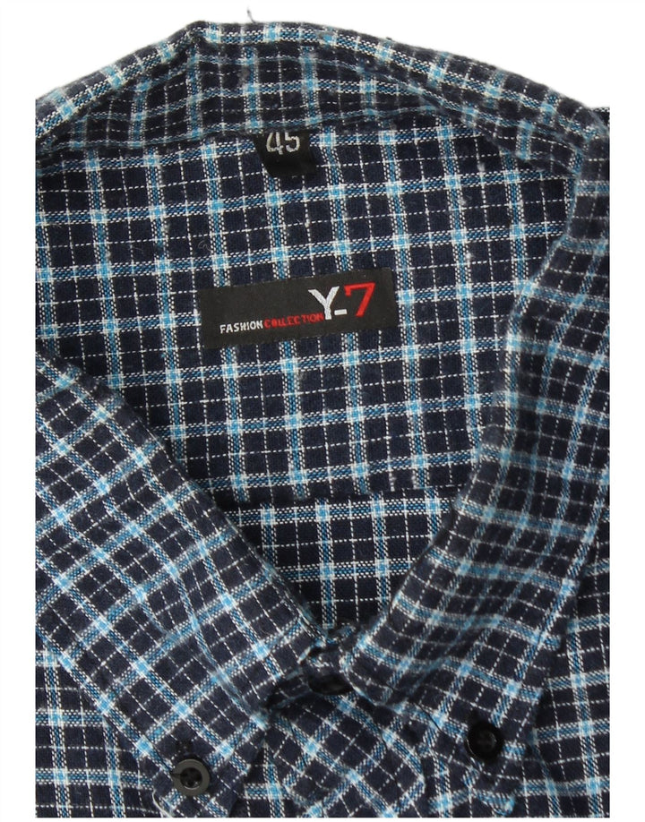 Vintage herre flannel skjorte størrelse 45 XL blå ternet