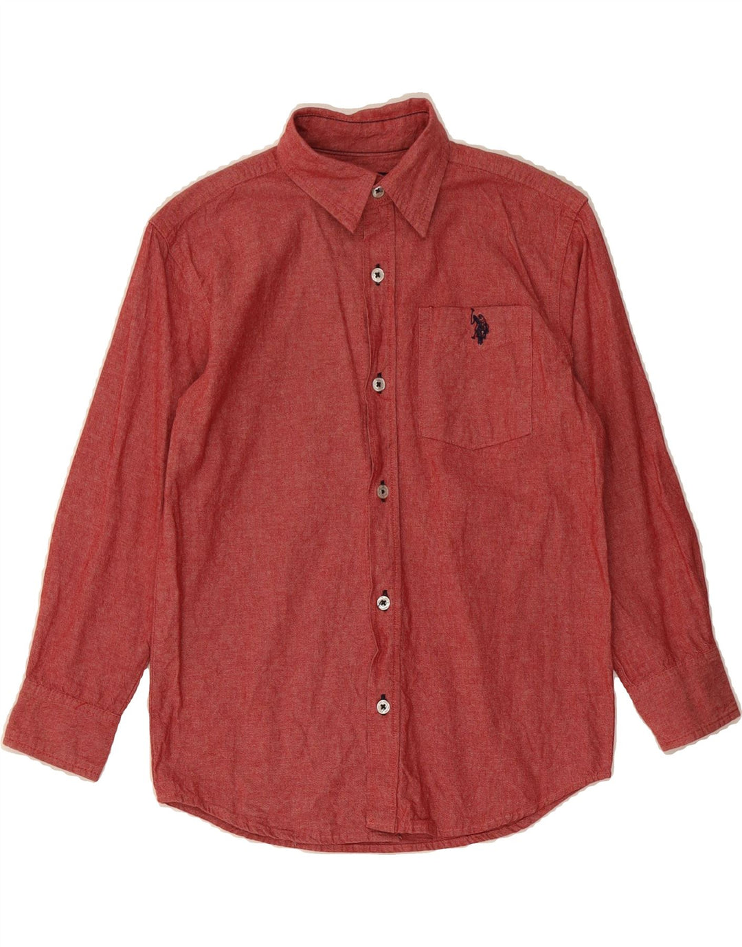 U.S. POLO ASSN. Boys Shirt 7-8 Years Red Cotton Vintage U.S. Polo Assn. and Second-Hand U.S. Polo Assn. from Messina Hembry 