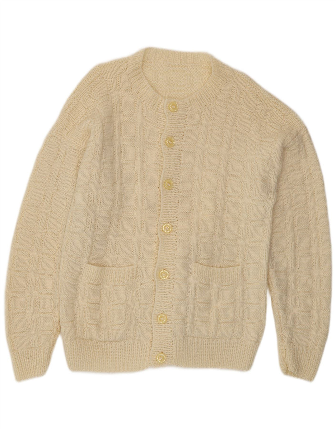 Vintage herre cardigan sweater stor beige